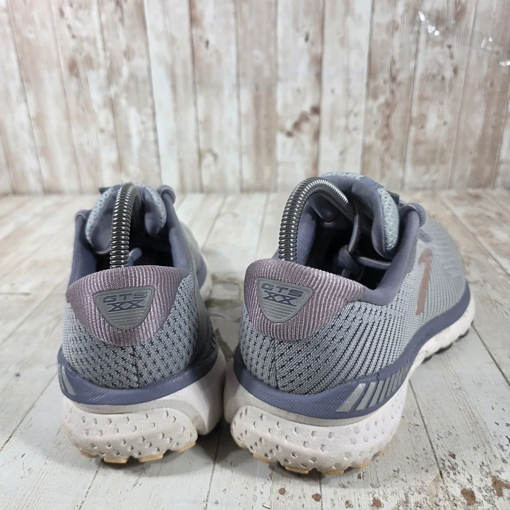 Brooks Adrenaline GTS 20 Womens 8 Extra Wide 2E Grey Rose Gold Running Shoes